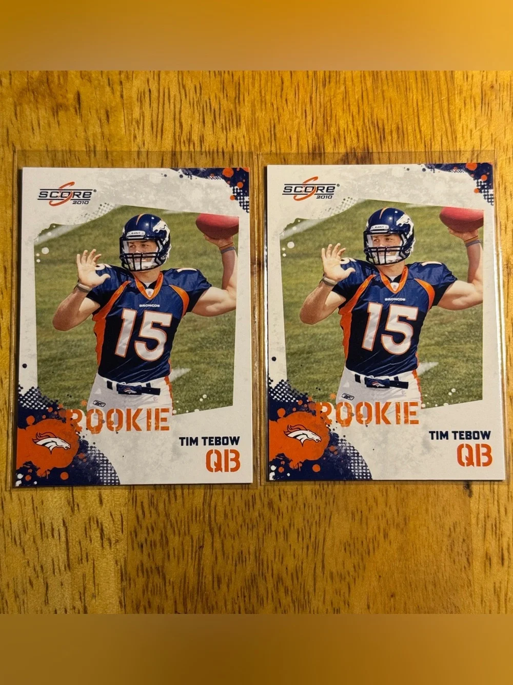 Tim Tebow Rookie Cards Panini Score (lot of 2)